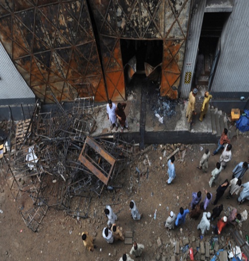 incendio della fabbrica a Karachi