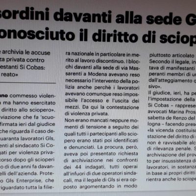 gls modena diritto sciopero
