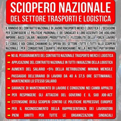 manifesto per sciopero 29 ottobre