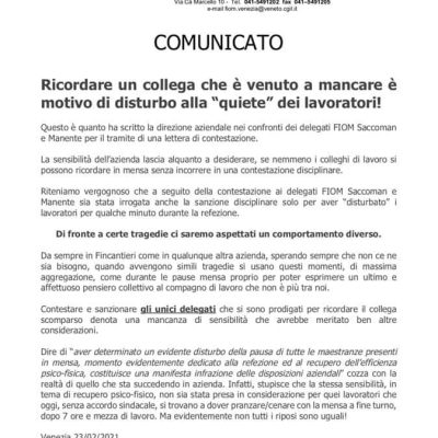 marghera fincantieri morto delegati puniti