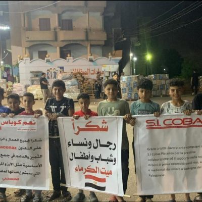 palestina sicobas aiuti solidarietà piacenza cibo medicinali rafah