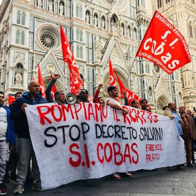 prato protesta salvini striscione