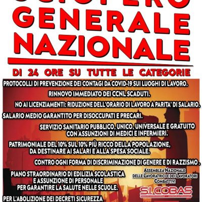 sciopero generale 29 gennaio