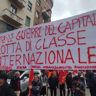 striscione guerra internazionalismo lotta di classe tendenza guerre capitale